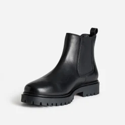 Chelsea boots noir cuir semelle crantée