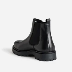 Chelsea boots noir cuir semelle crantée