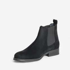 Chelsea boots noir cuir velours