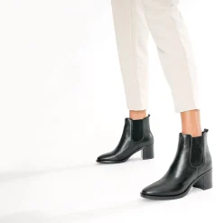 Chelsea boots noir en cuir éco-conçu