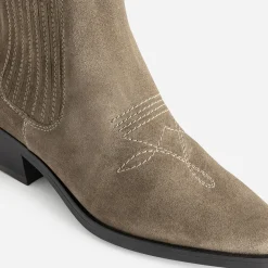 Chelsea boots TEXTO taupe cuir velours