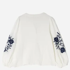 Chemise TEXTO écrue broderies marine