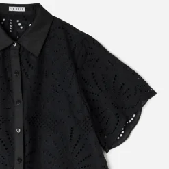 Chemise TEXTO noire broderie anglaise