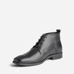 Chukka boots noir en cuir