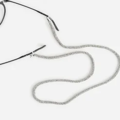 Cordon à lunettes argenté strassé