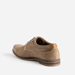 Derby beige cuir nubuck