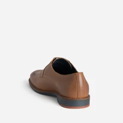 Derby camel cuir embossé