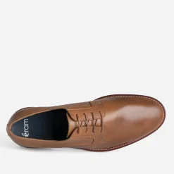 Derby camel cuir embossé