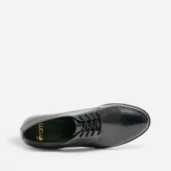 Derby éco-conçu noir verni effet python