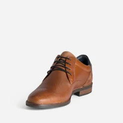 Derby cognac cuir embossé