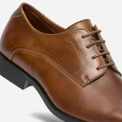 Derby cognac en cuir