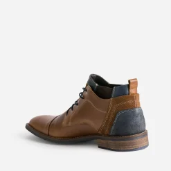 Derby cognac en cuir avec élastiques