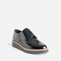 Derby compensé noir verni