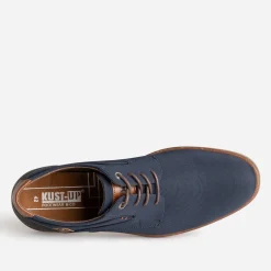 Derby confort bleu marine en textile rainuré