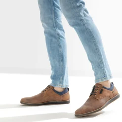 Derby confort marron clair perforé