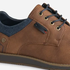 Derby confort marron clair perforé