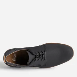 Derby confort noir en toile texturée