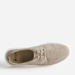 Derby confort taupe en cuir velours