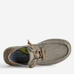 Derby confort taupe toile et cuir velours