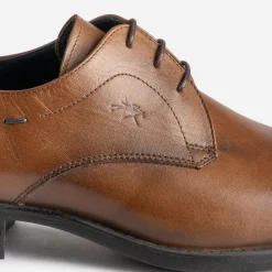 Derby FLUCHOS camel cuir bout droit