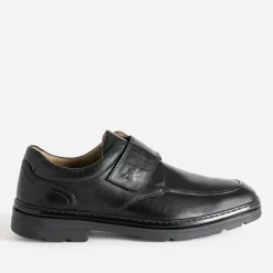 Derby FRANCE ARNO noir en cuir à scratchs