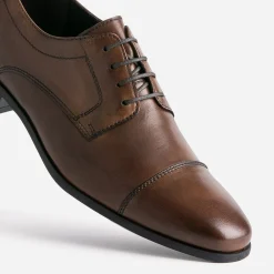 Derby marron cuir bout droit
