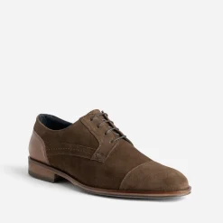 Derby marron cuir velours éco-conçu