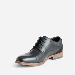 Derby noir bordé denim
