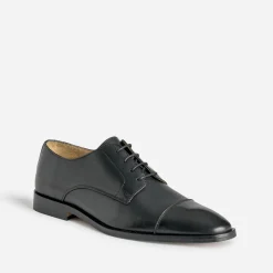 Derby noir cuir bout droit