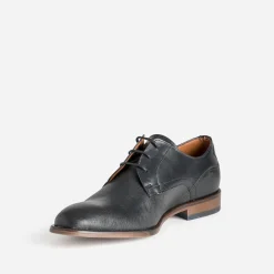 Derby noir cuir embossé