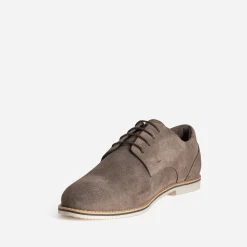 Derby taupe cuir velouts