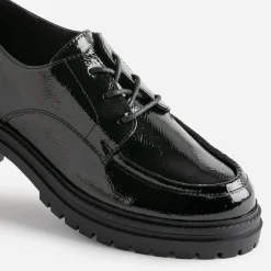 Derby TEXTO éco-conçu noir verni semelle crantée