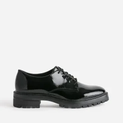 Derby TEXTO noir verni à semelle crantée