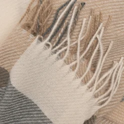 Echarpe beige à motif carreaux