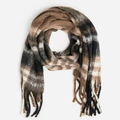 Echarpe TEXTO marron à carreaux