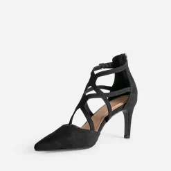 Escarpin cage TEXTO noir suédé