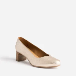 Escarpin ERAM FLEX doré en cuir embossé
