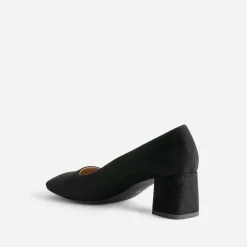 Escarpin noir suédé à bout carré