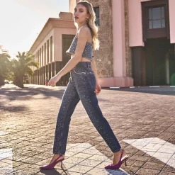 Escarpin slingback TEXTO violet satiné