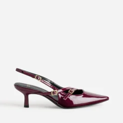 Escarpin slingback TEXTO bordeaux verni