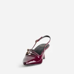 Escarpin slingback TEXTO bordeaux verni