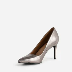 Escarpin TEXTO argenté à talon fin