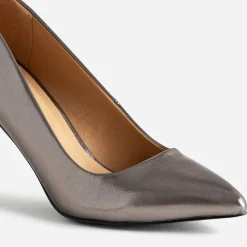 Escarpin TEXTO argenté à talon fin