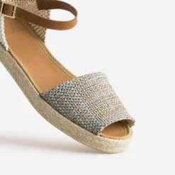 Espadrille bleue toile tressée