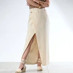 Espadrille compensée écrue toile rayée corail