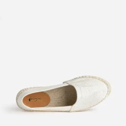 Espadrille écrue et argentée toile