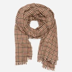 Etole beige à motif pied-de-poule