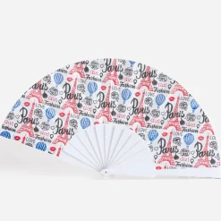 Eventail blanc motif inspiration Paris