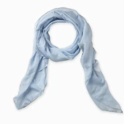 Foulard baby blue pailleté doré