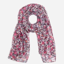 Foulard rouge à motif floral